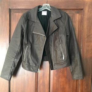 Brown leather jacket